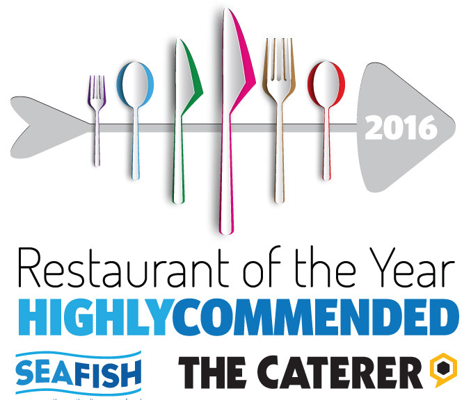 Highly Commended badge for Seafood Restaurant of the Year from The Caterer