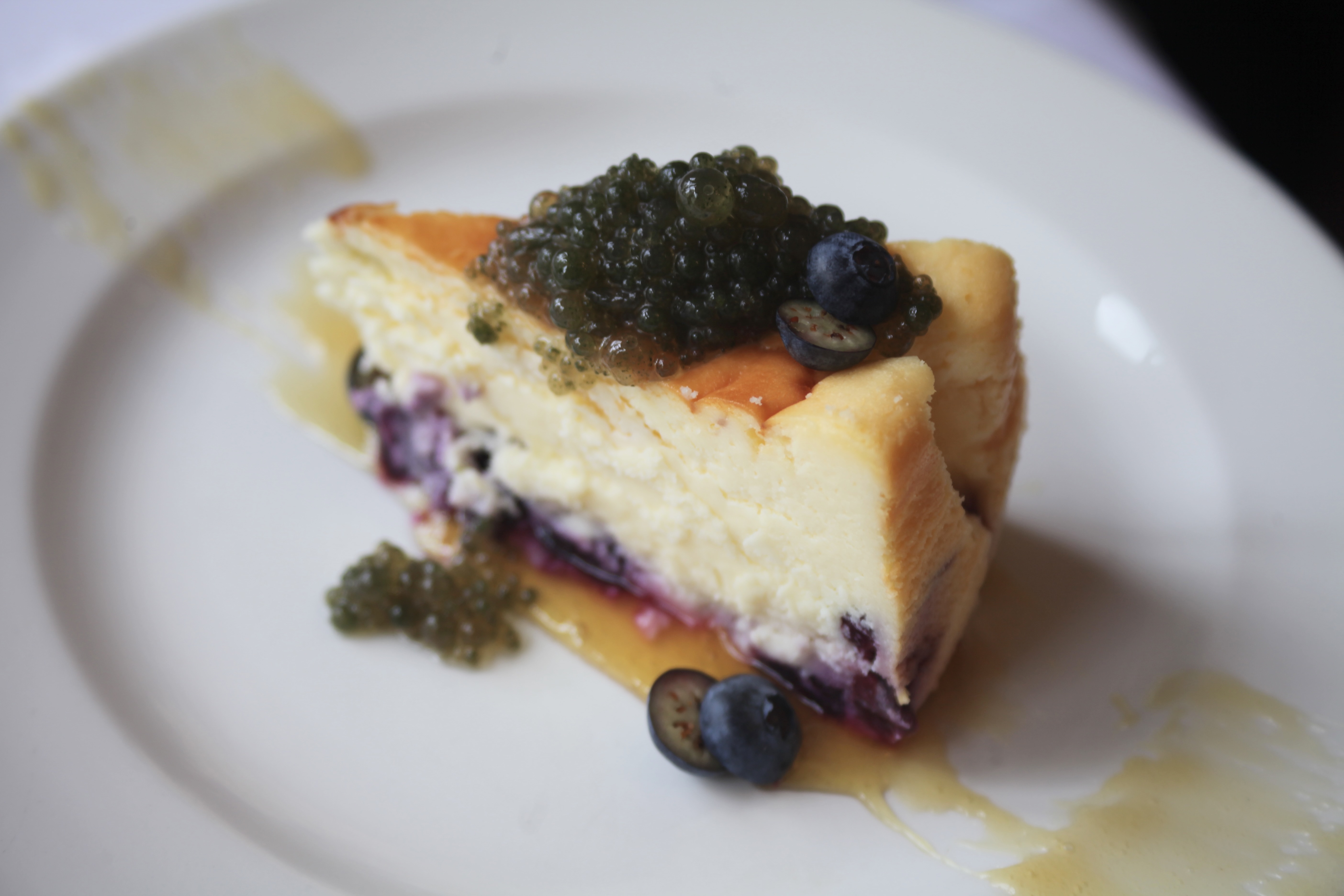 Blueberry Basque cheesecake, lemon marmalade, mint pearls 2